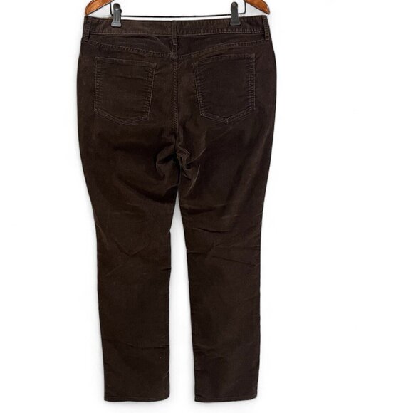 Eddie Bauer Womens Mini Corduroy Pants Size 12 Brown Slightly Curvy Straight - Picture 2 of 16